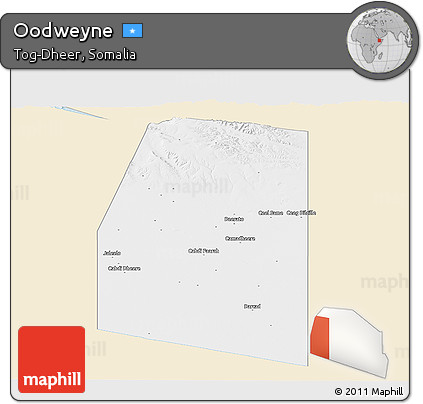 Classic Style Panoramic Map of Oodweyne, single color outside