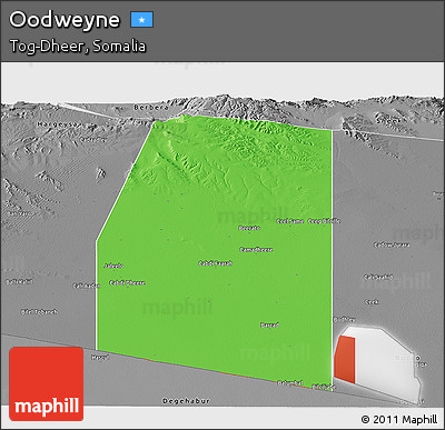 Political Panoramic Map of Oodweyne, desaturated