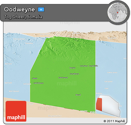 Political Panoramic Map of Oodweyne, lighten