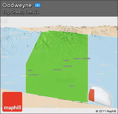 Political Panoramic Map of Oodweyne, lighten