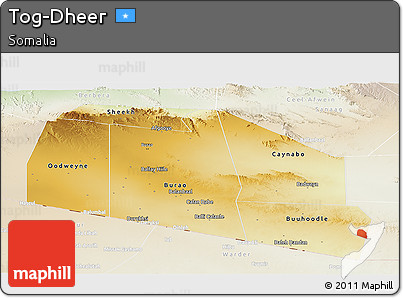 Physical Panoramic Map of Tog-Dheer, lighten