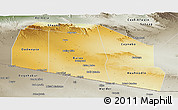 Physical Panoramic Map of Tog-Dheer, semi-desaturated