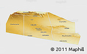 Physical Panoramic Map of Tog-Dheer, single color outside
