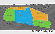 Political Panoramic Map of Tog-Dheer, darken, desaturated