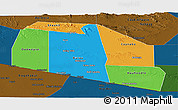 Political Panoramic Map of Tog-Dheer, darken