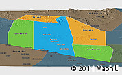 Political Panoramic Map of Tog-Dheer, darken, semi-desaturated