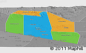 Political Panoramic Map of Tog-Dheer, desaturated