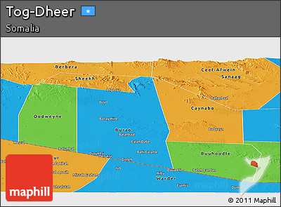 Political Panoramic Map of Tog-Dheer