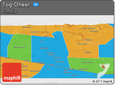 Political Panoramic Map of Tog-Dheer