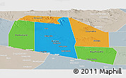 Political Panoramic Map of Tog-Dheer, lighten, semi-desaturated