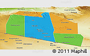 Political Panoramic Map of Tog-Dheer, physical outside