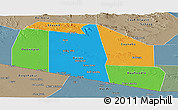 Political Panoramic Map of Tog-Dheer, semi-desaturated
