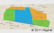Political Panoramic Map of Tog-Dheer, shaded relief outside