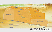 Political Shades Panoramic Map of Tog-Dheer, physical outside