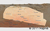 Satellite Panoramic Map of Tog-Dheer, darken