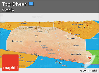 Satellite Panoramic Map of Tog-Dheer, political outside