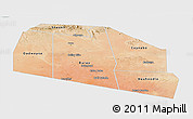 Satellite Panoramic Map of Tog-Dheer, single color outside