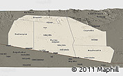 Shaded Relief Panoramic Map of Tog-Dheer, darken