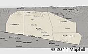 Shaded Relief Panoramic Map of Tog-Dheer, darken, semi-desaturated