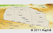 Shaded Relief Panoramic Map of Tog-Dheer, physical outside