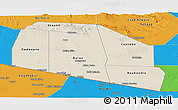 Shaded Relief Panoramic Map of Tog-Dheer, political outside