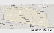 Shaded Relief Panoramic Map of Tog-Dheer, semi-desaturated
