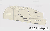 Shaded Relief Panoramic Map of Tog-Dheer, single color outside