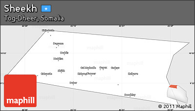 Silver Style Simple Map of Sheekh, single color outside