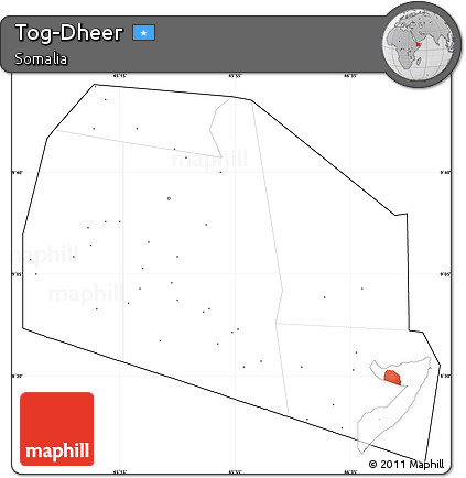 Blank Simple Map of Tog-Dheer, cropped outside, no labels