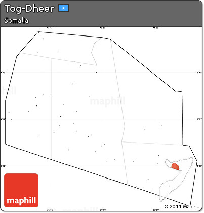 Blank Simple Map of Tog-Dheer, cropped outside, no labels