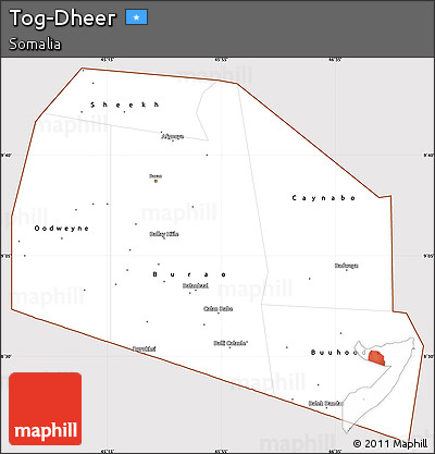 Classic Style Simple Map of Tog-Dheer, cropped outside