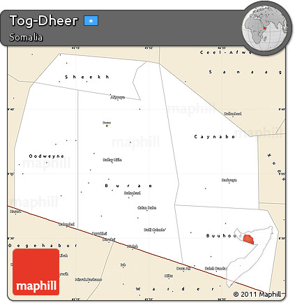 Classic Style Simple Map of Tog-Dheer
