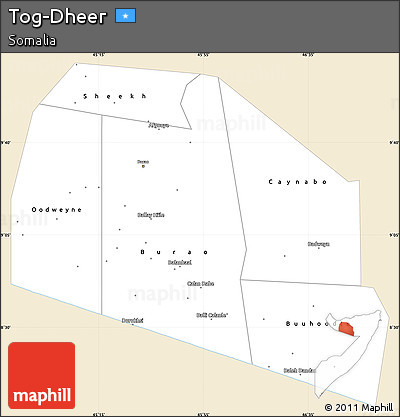 Classic Style Simple Map of Tog-Dheer, single color outside