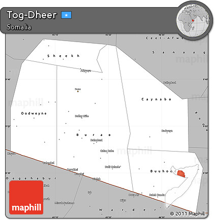 Gray Simple Map of Tog-Dheer