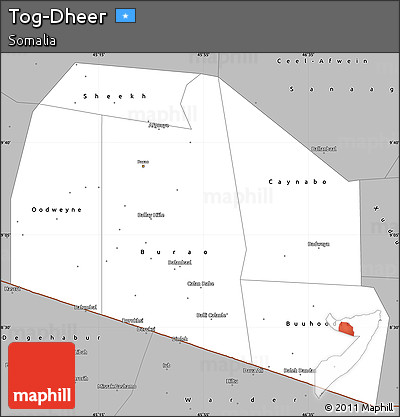 Gray Simple Map of Tog-Dheer