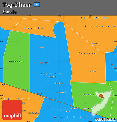 Political Simple Map of Tog-Dheer