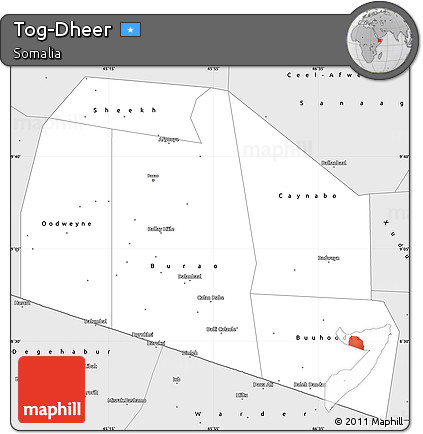 Silver Style Simple Map of Tog-Dheer