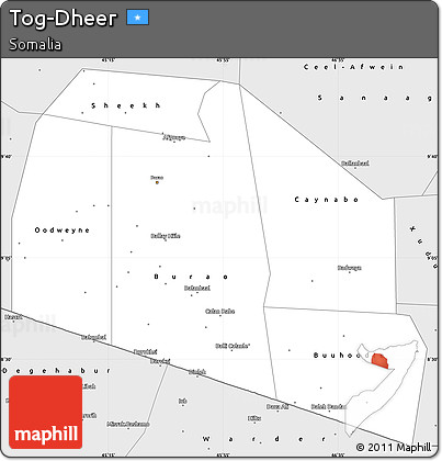 Silver Style Simple Map of Tog-Dheer