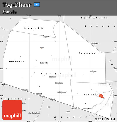 Silver Style Simple Map of Tog-Dheer