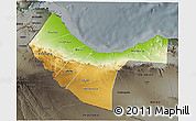 Physical 3D Map of W. Galbeed, darken, semi-desaturated