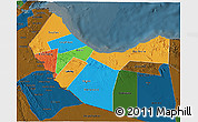 Political 3D Map of W. Galbeed, darken