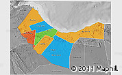 Political 3D Map of W. Galbeed, desaturated