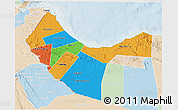 Political 3D Map of W. Galbeed, lighten