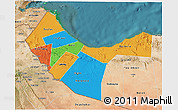 Political 3D Map of W. Galbeed, satellite outside