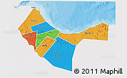 Political 3D Map of W. Galbeed, single color outside