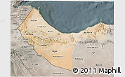 Satellite 3D Map of W. Galbeed, semi-desaturated