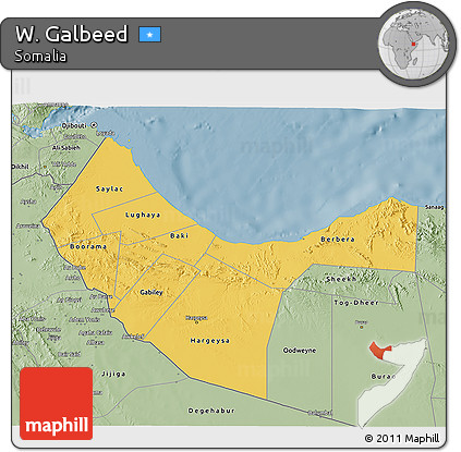 Savanna Style 3D Map of W. Galbeed