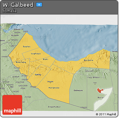 Savanna Style 3D Map of W. Galbeed