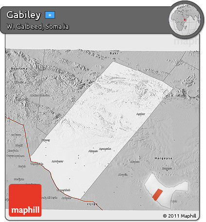 Gray 3D Map of Gabiley