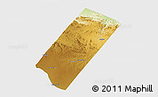 Physical 3D Map of Gabiley, single color outside